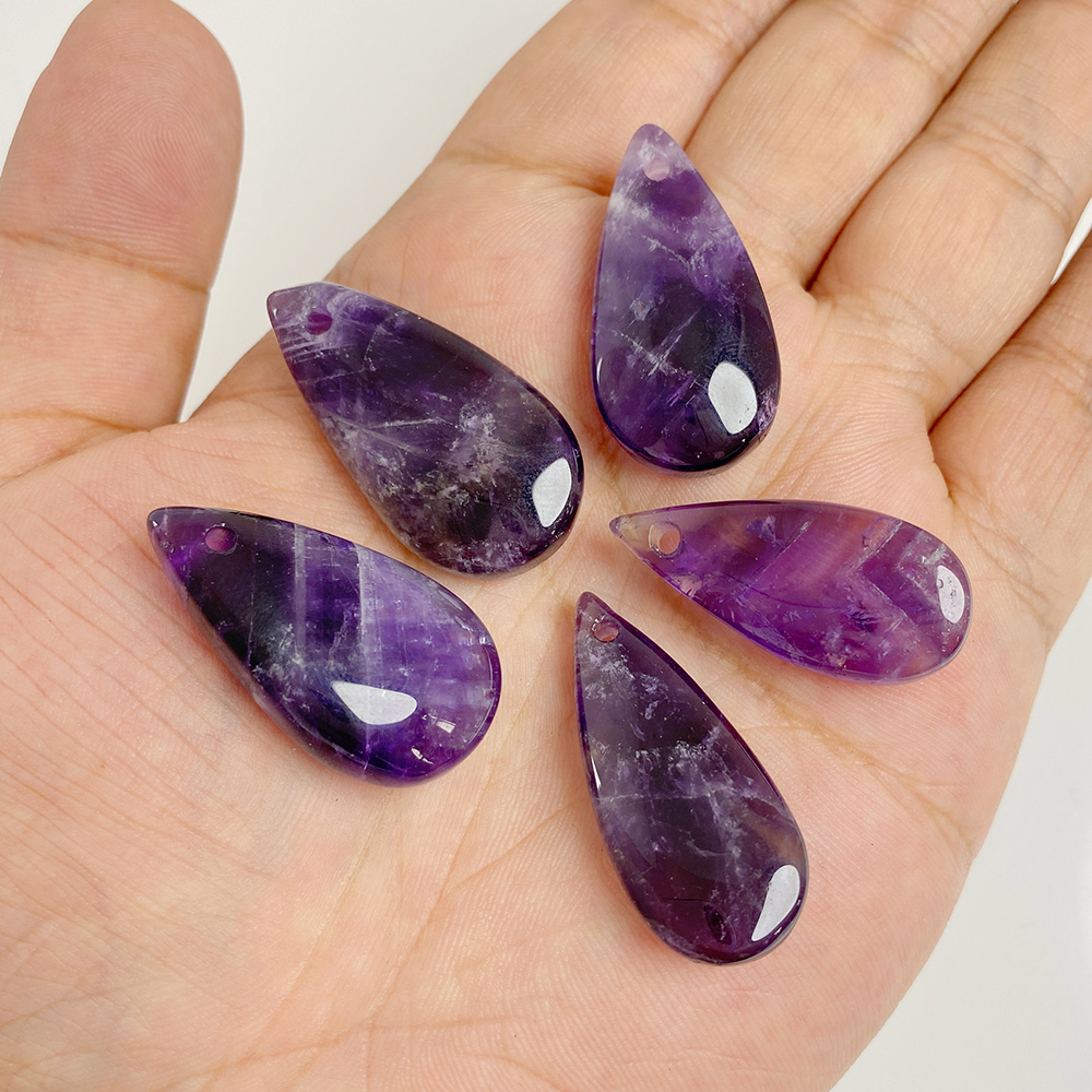 Crystal Pendant Necklace Natural Stone - 큰 물방울 모양 돌 펜던트, 천연