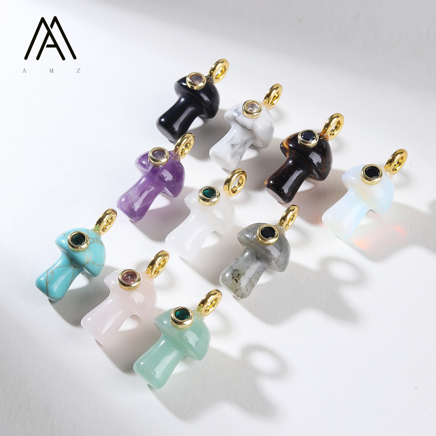 Crystal Pendant Necklace Natural Stone - 1/3/5/10개입 천연 석영 수정 자수정 CZ