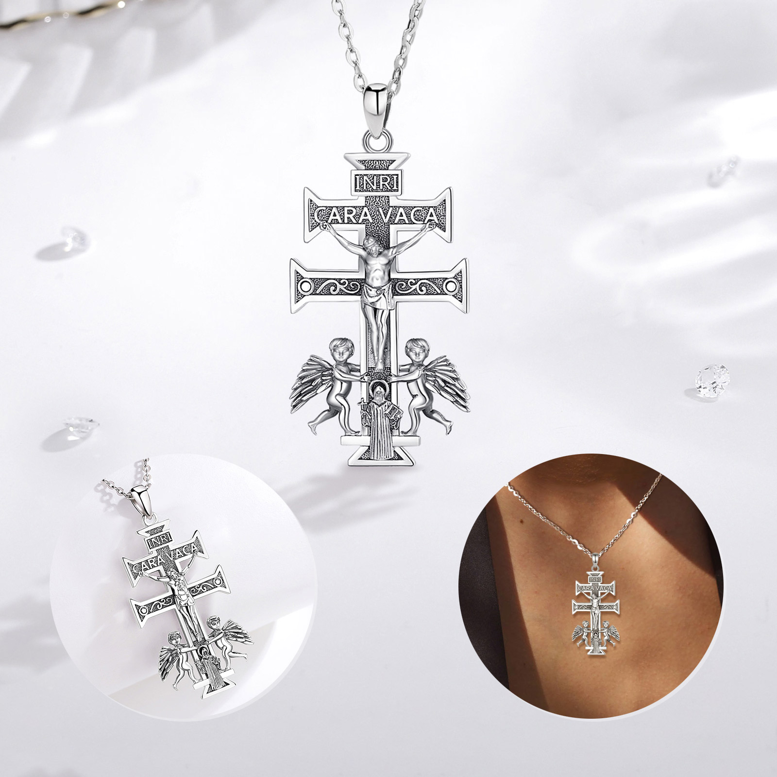 유도라 925 스털링 실버 카라바카 십자가 예수 목걸이 - 925 Sterling Silver Chain Necklace Men 리뷰 및 가격