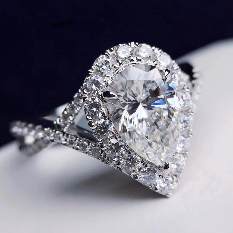 맞춤 제작 솔리드 14K 화이트 골드 여성 웨딩 파티  - Moissanite Engagement Ring 1 Carat 리뷰 및 가격