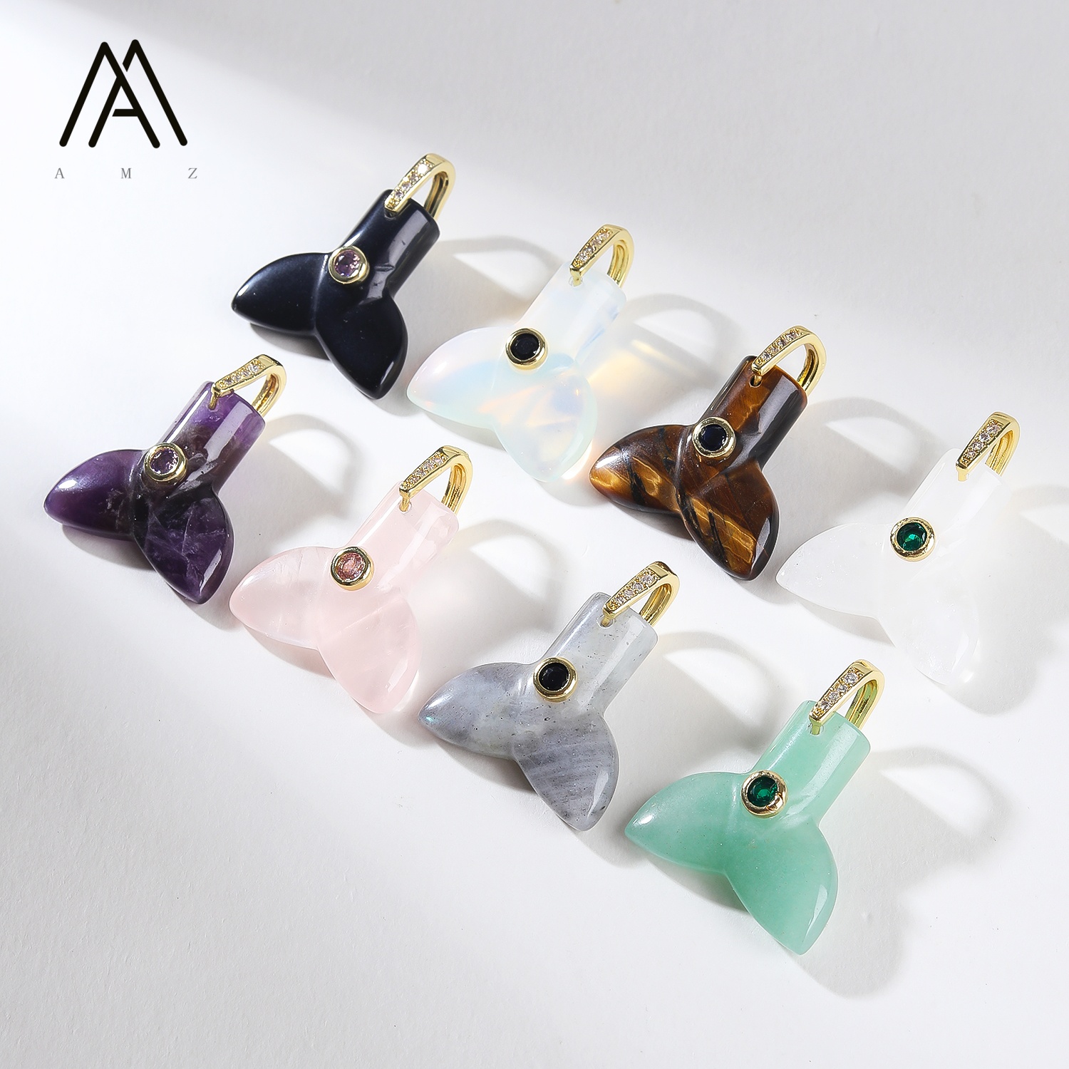 1/3/5/10개입, 물고기 꼬리 모양의 천연 석영 수 - Crystal Pendant Necklace Natural Stone 리뷰 및 가격