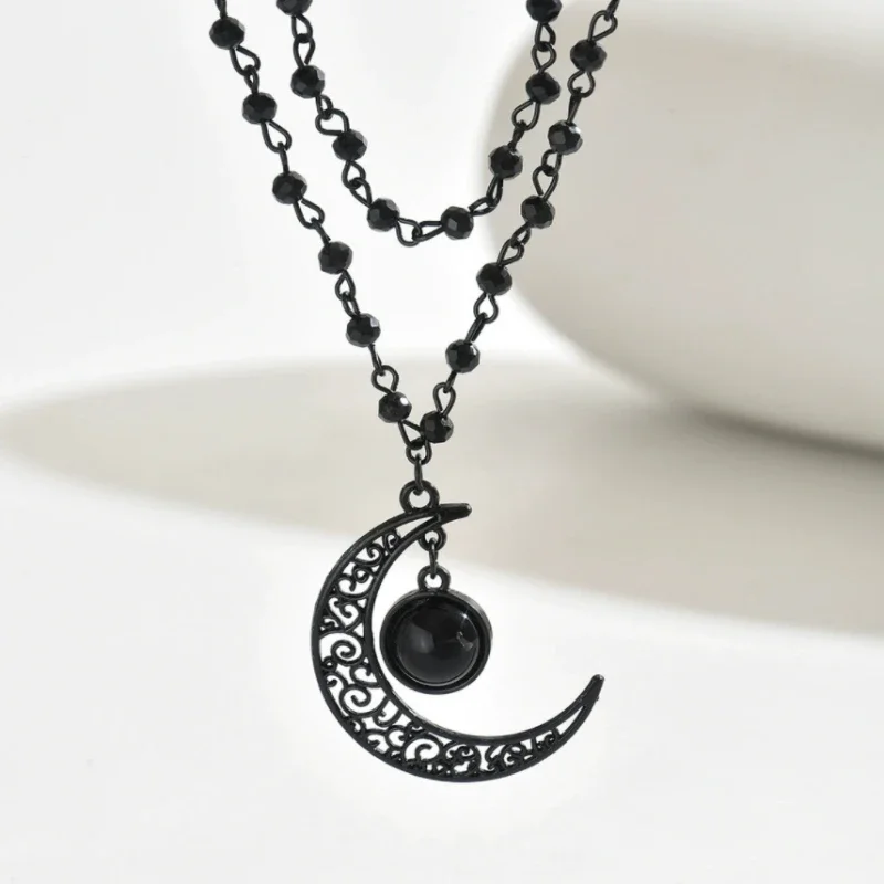 여성을 위한 고딕 스타일의 레이어드 초승달 펜던트 목걸 - Layered Pendant Necklace Aesthetic 리뷰 및 가격