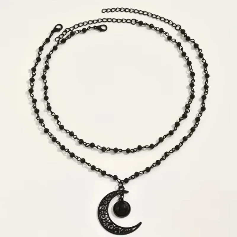 여성을 위한 고딕 스타일의 레이어드 초승달 펜던트 목걸 - Layered Pendant Necklace Aesthetic 리뷰 및 가격