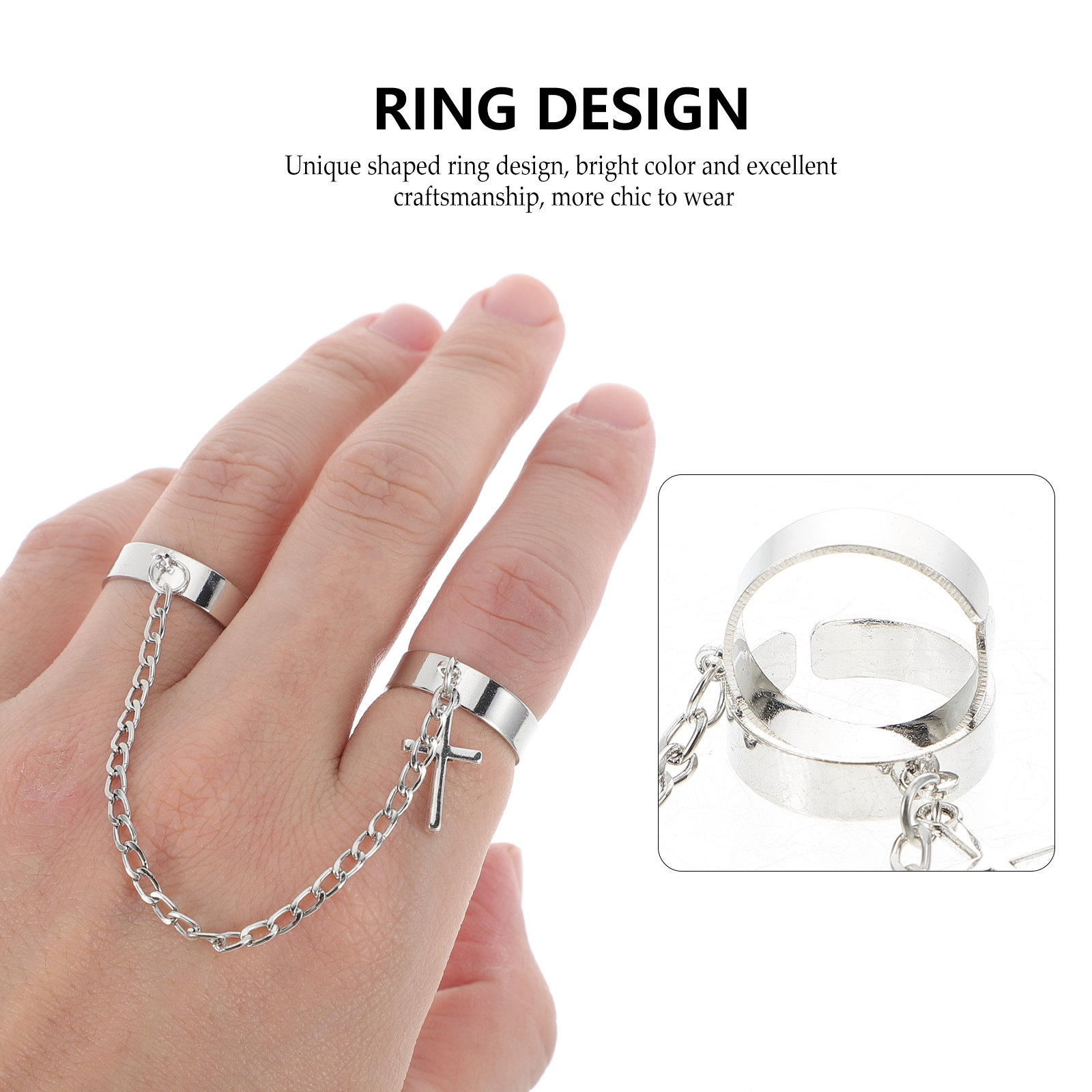 손가락 링 세트, 십자가 체인, 빈티지 고딕 스타일 링 - Vintage Punk Knuckle Rings Set 리뷰 및 가격