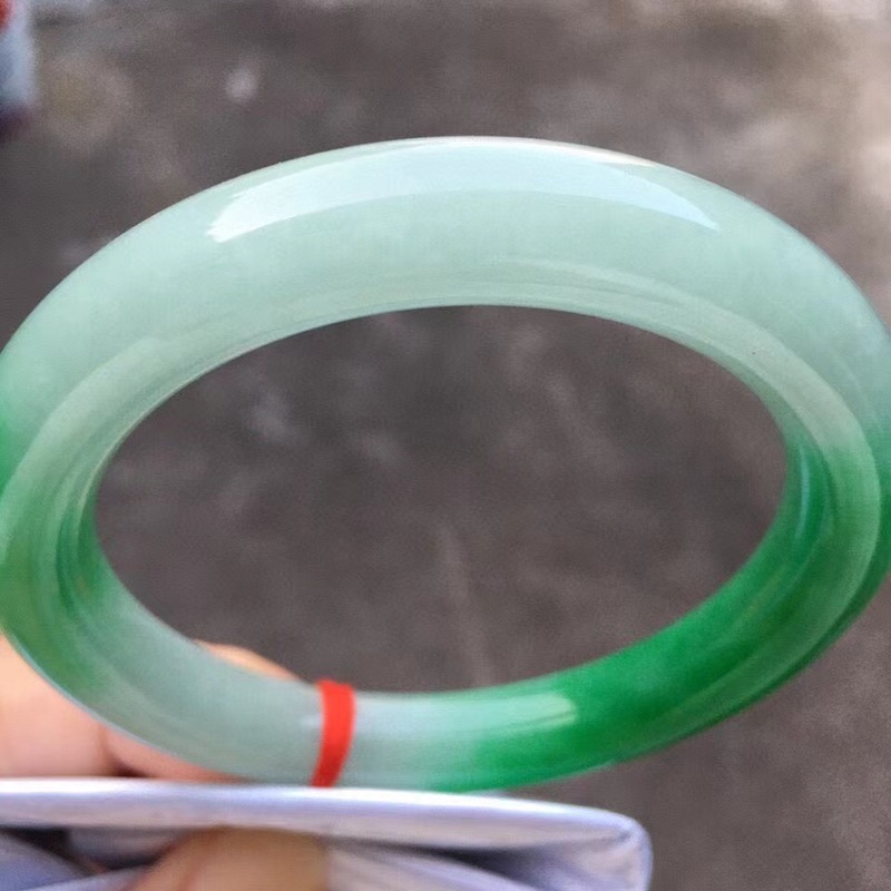 천연 미얀마산 옥 팔찌, 둥근 모양, 정품, 얼음과 비 - Bracelets 리뷰 및 가격