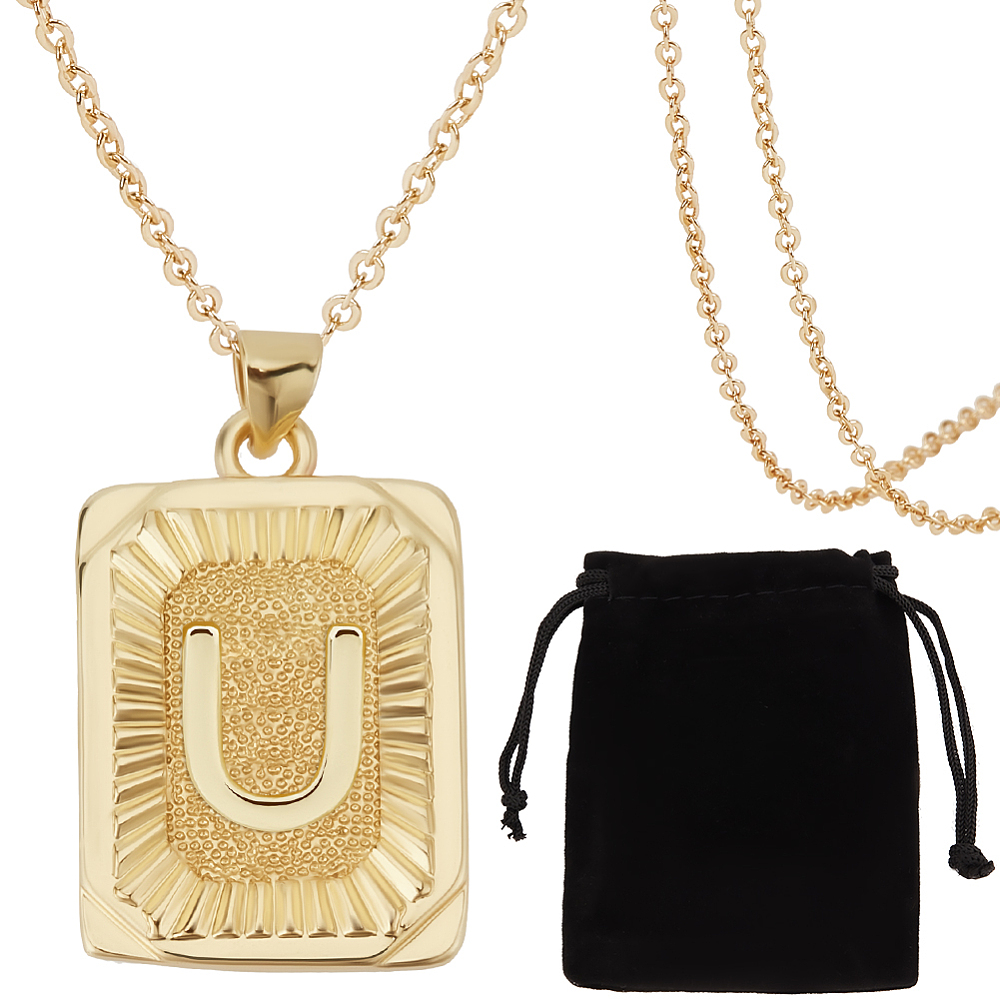여성용 이니셜 목걸이 1개, 18K 금도금 황동 U자형 - Initial Letter Necklace 18K Gold 리뷰 및 가격