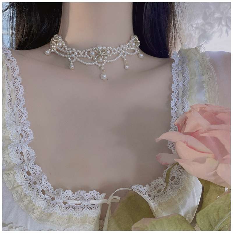 여성을위한 럭셔리 빈티지 진주 초커 목걸이 공주 화려한 - Pearl Choker Necklace Vintage 리뷰 및 가격
